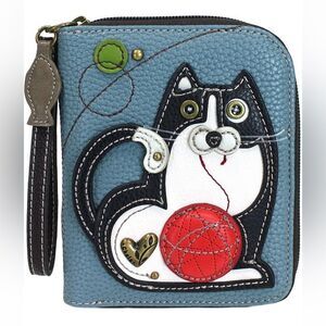Chala Fat Cat Zip-Around Wristlet Wallet - Cat Lover NWT
